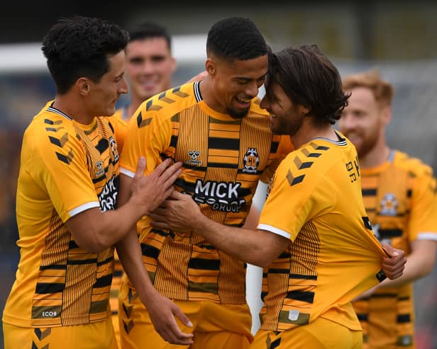 George Williams (L) and Harvey Knibbs (C) are let go by Cambridge United. (Photo by Harriet Lander/Getty Images)