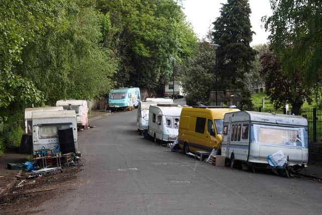 People living in vans and caravans in Greenbank View
