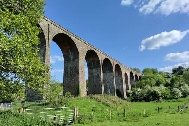 Walking under the viaduct at Pensford while on my way to Stanton Drew