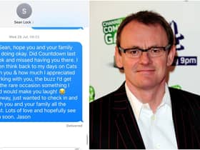 Jason Manford has revealed the last text message he sent to fellow comedian Sean Lock (@JasonManford/Getty)