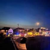 Police and ambulance crews were stationed on West Town Lane in Brislington following the incident on Sunday night (Photo credit: Andrew Knight)