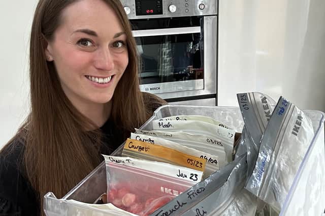 Kate, from Orpington, Kent, now has a constant “stash” of ingredients in her freezer, meaning she can always use the right amount and reduce waste.  This has also allowed her to limit her trips to the supermarket and save money as her frozen produce could be used time and time again.