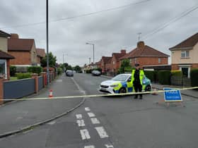 A large police cordon is in place in Knowle West