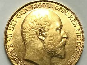 The treasure trove found scattered across the home included a gold Edward VII £2 coin from 1902. 