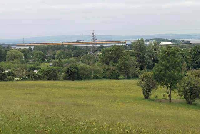 The vast Amazon warehouse at Severn Beach can be spotted from the hill, as well as the Severn Bridge