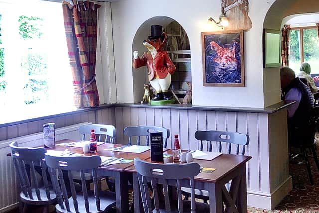 Inside the dining area of The Fox at Easter Compton