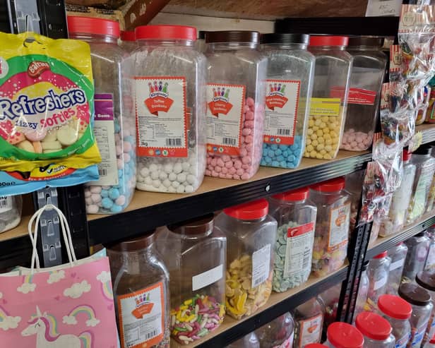 Some of the jarred sweets at MA Candy - run by a family from a garden shed in Brislington
