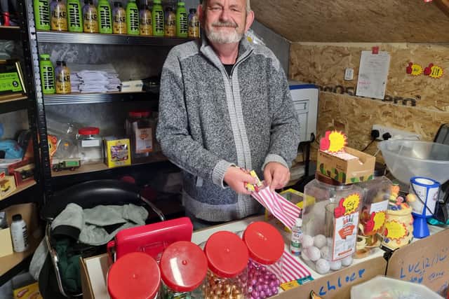 Mike Hazzard heads up the family sweet shop which is in a shed in a Brislington back garden