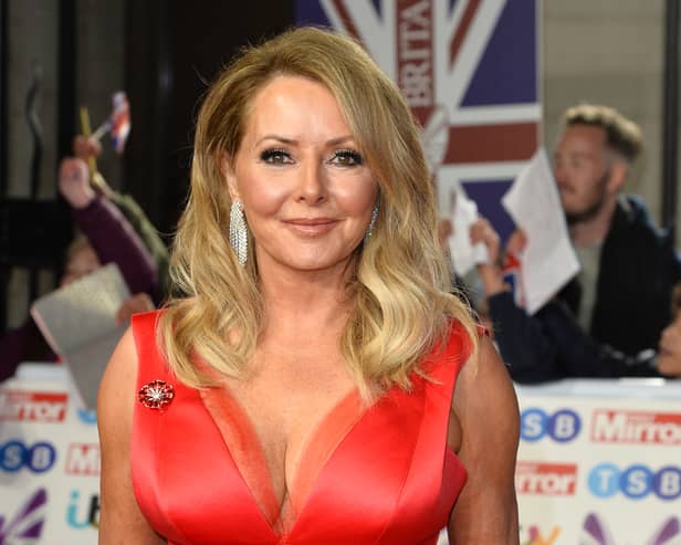 Carol Vorderman lasted just one night at Glastonbury Festival before heading home. (Photo by Getty Images)
