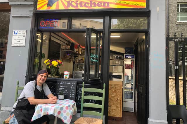 Former taxi driver Dominic Eastland has opened Middle Eastern takeaway SunRa Kitchen in Bedminster