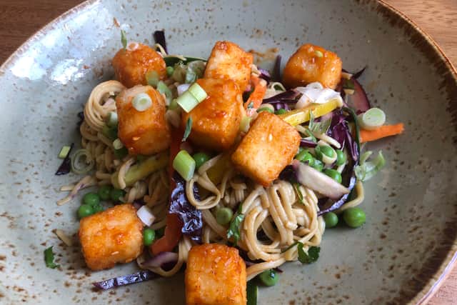 Tofu noodle salad is one of the new dishes on the summer menu