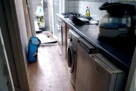 The shared kitchen in one property was in the middle of the main escape route