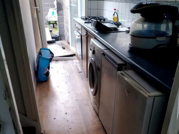 The shared kitchen in one property was in the middle of the main escape route
