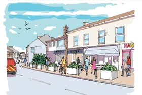 An artist’s impression of how Hanham High Street will look after the improvements