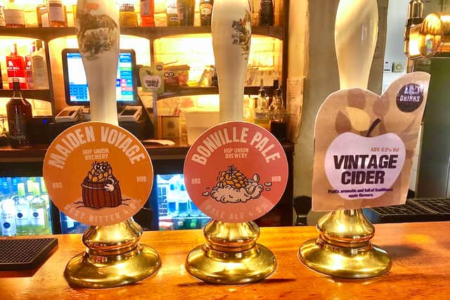 Some of the local tipples on offer at this award-winning village pub