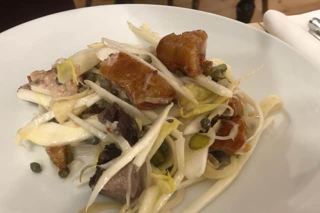The pig’s cheek, fennel, chicory and mustard salad at The Clifton