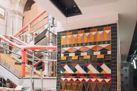 Within the hall between the Lantern Hall and Beacon Hall, Byzantine-style artwork is being created through tiles on the wall.