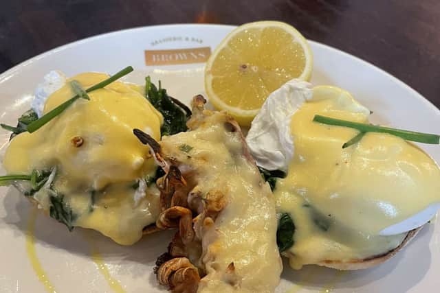 Lobster Benedict is one of the best-sellers on the bottomless brunch menu at Browns