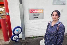 Writer Adriana Amor outside Iceland where she attempted a £10 challenge