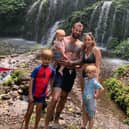  Matt and Carlie with their children Lincoln, seven, Delilah, four and Adelaide in Bali.