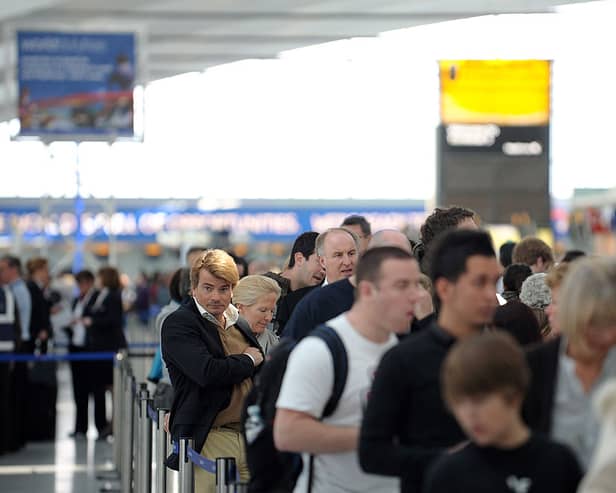 Passengers flying out of London Heathrow airport are more likely to have their flights cancelled than in any other UK airport. (Photo by Daniel LEAL / AFP) 