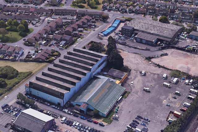 Aerial view of Whitchurch Sports Centre before the major fire on August 9