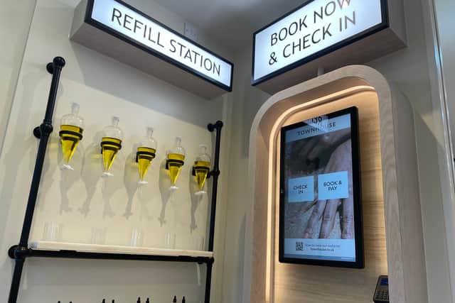 The check-in and refill station at Townhouse nail salon in Clifton