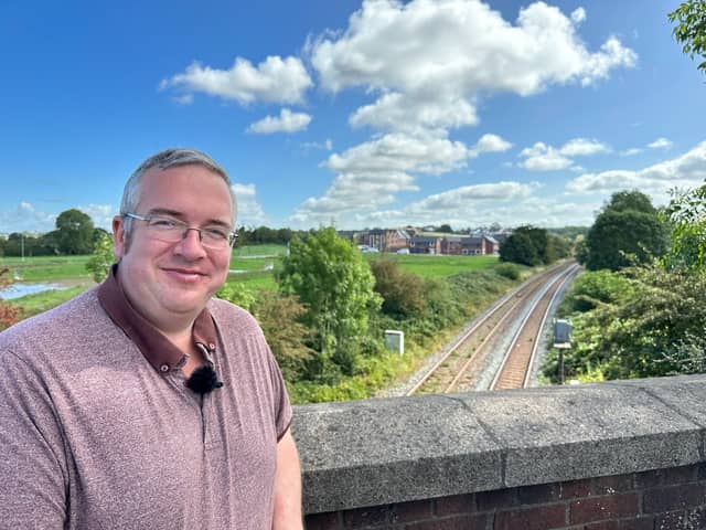 Henbury and Brentry councillor Mark Weston on the bridge overlooking where the new Henbury Railway Station is set to be built