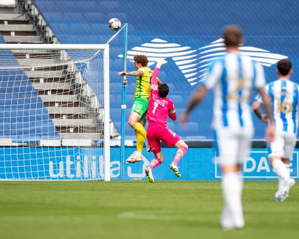 Josh Sargent limped off in Norwich’s 4-0 thrashing against Huddersfield Town. (Photo by Jess Hornby/Getty Images)