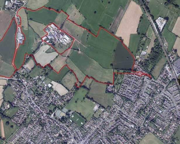 The area where homes could be built on the edge of Backwell 