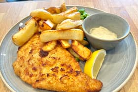The gastropub beer-battered fish and chips on the new autumn menu at M&S Cafe (photo: Mark Taylor)