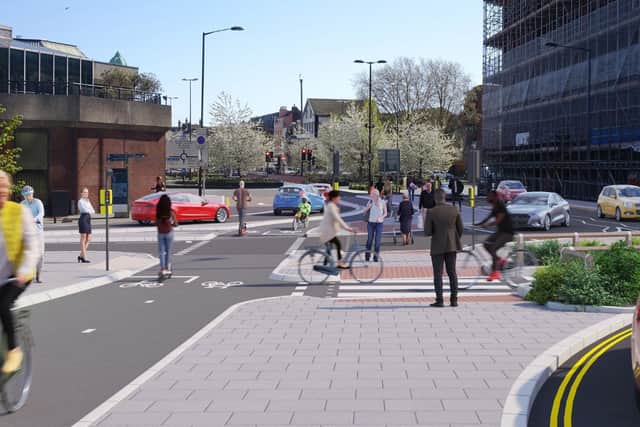 An artist’s impression of how the new cycle path will look