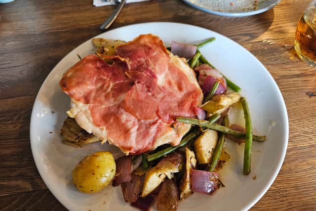 The saltimbocca main course at The Hideaway