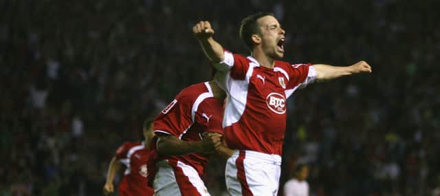 Michael McIndoe scored the goal to help Bristol City reach the Championship play-off final. (Photo by Paul Gilham/Getty Images)