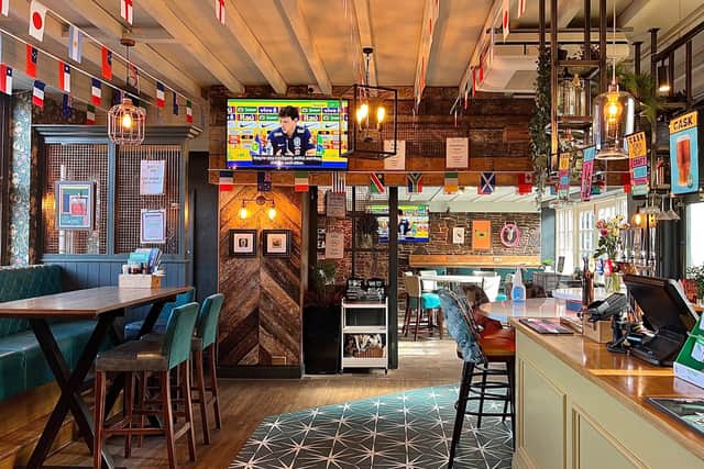 Inside the new-look Horseshoe pub in Downend