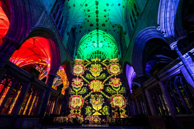 The spectacular light show takes over Bristol Cathedral next week