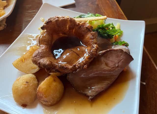 The roast topside of beef at The Compton Inn