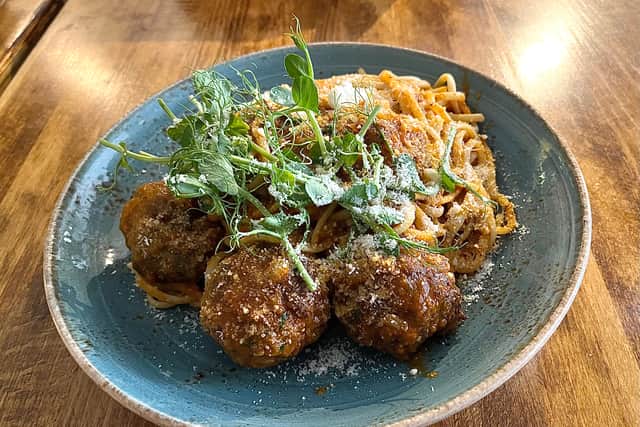 The linguine with meatballs at The Italian Kitchen