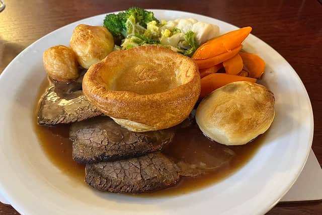 The roast beef Sunday lunch at The Waldegrave Arms