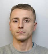 Kyle Morris was stopped by officers while carrying a cling film-wrapped package containing mobile phones, steroids and drugs