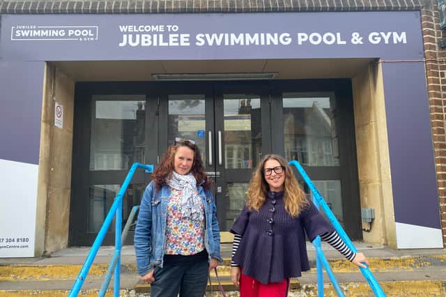 Rachel Heaton and Jules Laming are trustees for Friends of Jubilee Pool, which was formed to save the 1930s art deco building 