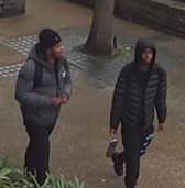 Police have released CCTV images of two men in connection with a city centre attack 