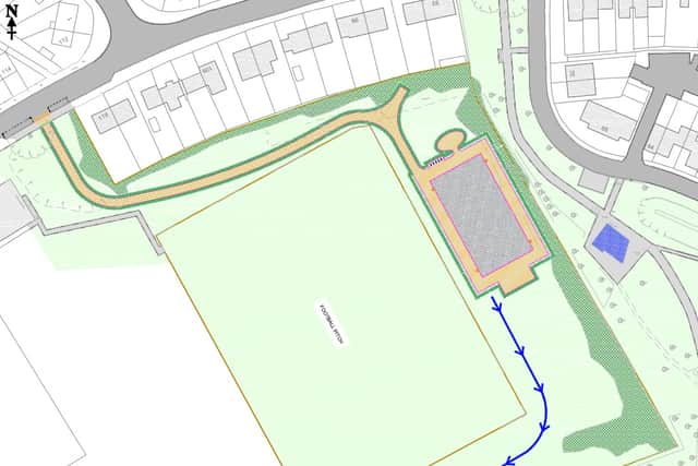 The new MUGA will be built on land between a football pitch and a park