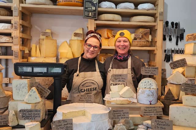 Kim and Adele said: “We're using quite a lot of energy to keep the 
cheese all at a certain temperature so as a business goes, it has high overheads. The cost of the bills going up is not easy for a small 
independent business. It’s a very quiet part of the street compared to the top end of North Street. Weekends are generally busier. People have got money to spend I think because people are staying in more rather than going out drinking and going for meals. They’re spending a little bit of money on something like a nice cheese board to stay in so that’s been quite positive. It’s artisan cheese - people could go and get cheaper cheese in the supermarket but customers like the product and they like the fact that we’ve got so much variety and it’s really good quality. We’ve got lots of regulars that come in and just buy a loaf of bread or come in and have a little chat. It’s really nice.”

