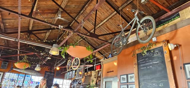 The quirky interior at Mud Dock Cafe