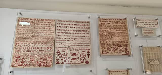 Stitch samplers at the museum