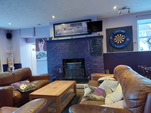 The comfortable lounge area of the George & Dragon