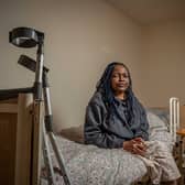 Julie Iswan Dokoria who has sickle cell disease and was evicted from her home whilst she was in intensive care