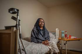 Julie Iswan Dokoria who has sickle cell disease and was evicted from her home whilst she was in intensive care