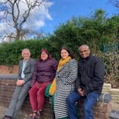 From left to right: Ward councillor Sean Rhodes, opposite lead member for communities and local place Jayne Stansfield, Cabinet member for communities and local place Leigh Ingham and Kingswood Park Friends member Raf Ackbar